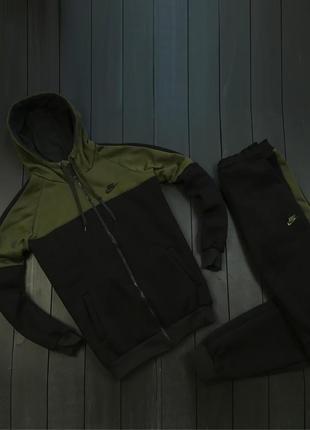 Спортивный костюм nike осень-зима, утепленный теплый на флисе