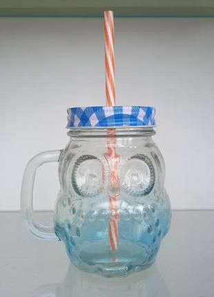 Стакан банка сова скло
