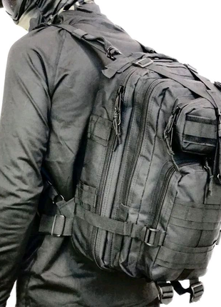 Рюкзак тактичний чорний cordura 1000d водонепроникний1 фото