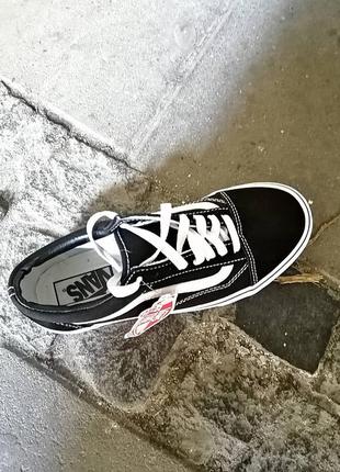 Vans old skool вансы женские черные с белым купить в украинском2 фото