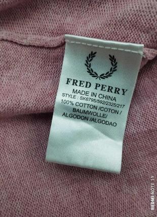 Базовый хлопковый пуловер известного британского бренда fred perry7 фото