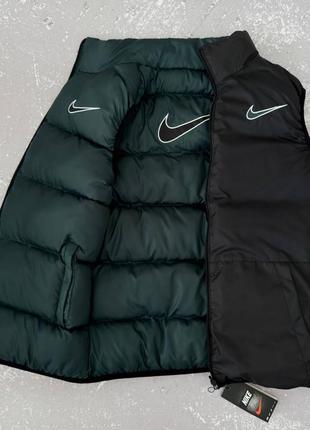 Чоловіча двусторонняя тепла жилетка безрукавка nike