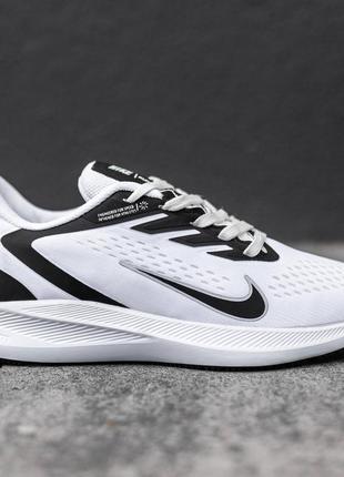 Чоловічі бігові кросівки в стилі nike running найк для бігу легкі текстильні чорно-білі весна-літо текстиль сітка ntr3298 фото