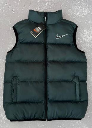 Мужская теплая двухсторонняя жилетка безрукавка nike