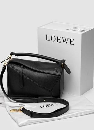 Жіноча сумка 💎 loewe small puzzle bag in classic calfskin black