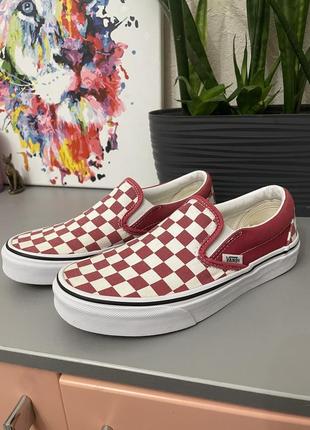 Vans slip-on   женские классические кеды-слипоны в шашку3 фото