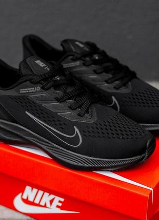 Чоловічі бігові кросівки в стилі nike running найк для бігу легкі текстильні чорні весна-літо текстиль сітка 40-42 ntr3266 фото