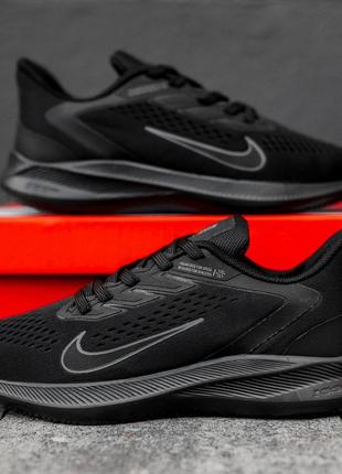 Чоловічі бігові кросівки в стилі nike running найк для бігу легкі текстильні чорні весна-літо текстиль сітка 40-42 ntr3265 фото