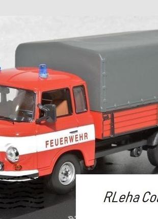 Barkas b1000 pritsche/plane feuerwehr. ist models. масштаб 1:43
