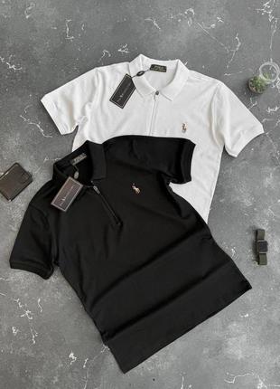 Чоловіча футболка поло на замочку з комірцем ralph lauren