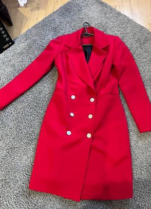 Платье-пиджак красного цвета размер l3 фото