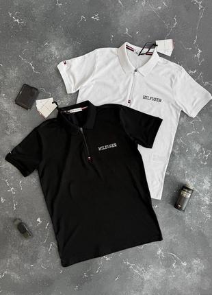 Чоловіча футболка поло на замочку з комірцем tommy hilfiger