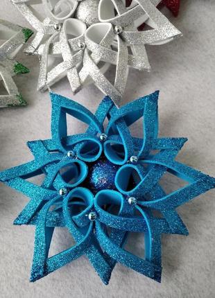 Новорічна іграшка "сніжинка" з фоамірану.
