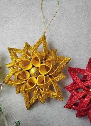Новорічна іграшка "сніжинка" з фоамірану.