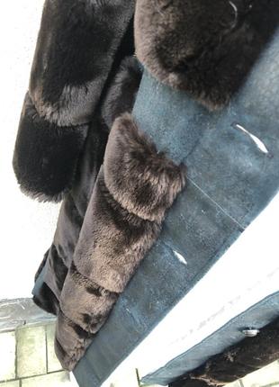 Винтаж,меховое пальто,шубка с кожаными деталями,эксклюзив10 фото