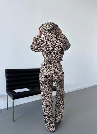 Стильный леопардовый спортивный костюм турецкая двунить4 фото