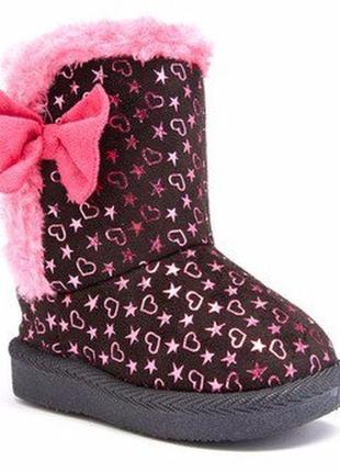 Сапоги деми еврозима для девочки угг уги сердечки с бантом