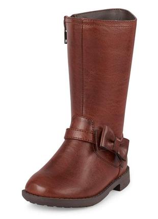 Сапоги высокие весна осень для девочки демисезонные сапожки с бантом