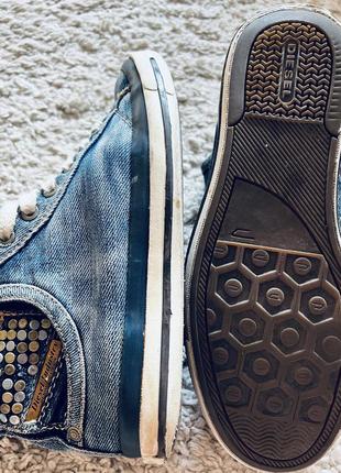 Кеды diesel оригинал бренд кеды высокие брендовые джинсовые размер 38,39