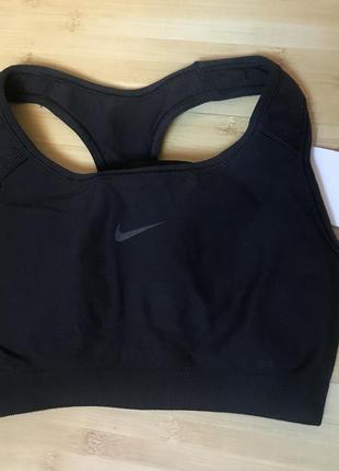 Nike спортивный топ женский dri fit безшовный черный8 фото