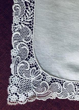 Свадебный платочек с венецианским кружевом3 фото