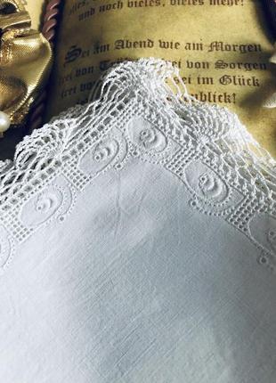 Свадебный платочек с сицилийской вышивкой и ручным кружевом крючком