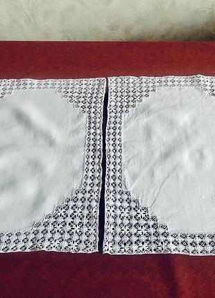 Комплект плейсматов з мальтійським мереживом ручної роботи