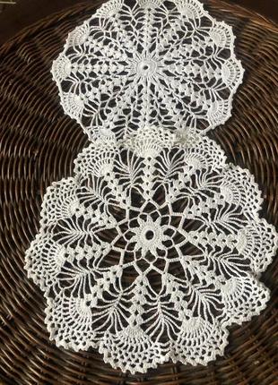 Комплект 2 салфеток крючком -колоски-25 см