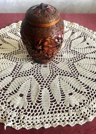 Ажурная скатерть-колокольчики- на чайный столик 55 см1 фото