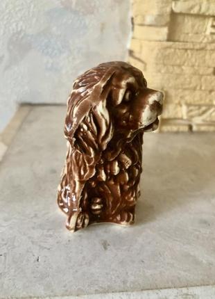 Коллекционная керамическая глиняная статуэтка собачки -спаниэль2 фото