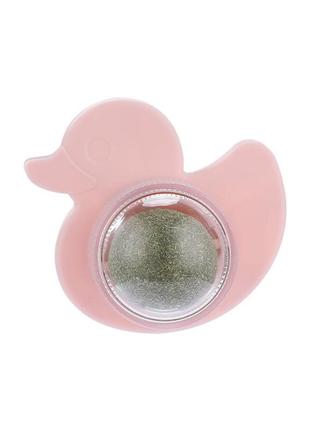 Игрушка шар кошачья мята/ petleon / лакомство из натуральной мяты для кошек розовая уточка