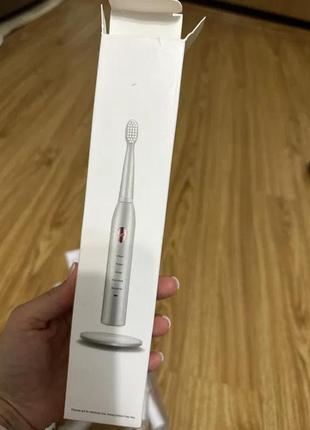 Електрична зубна щітка sonic toothbrush white на акумуляторі зі змінними насадками від usb білий9 фото