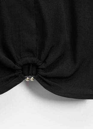 Укороченная блуза черная6 фото
