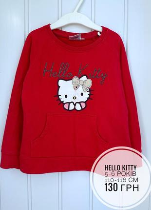 Свитер hello kitty свитшот, красный,5-6 лет