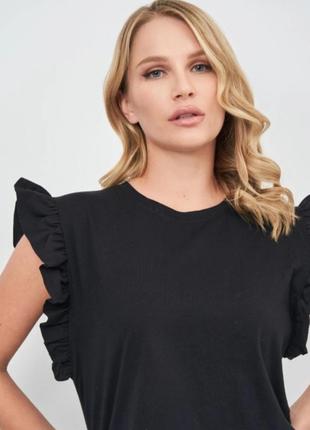 Черная укороченная футболка zara