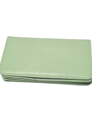Кошелек женский салатовый 100% кожа