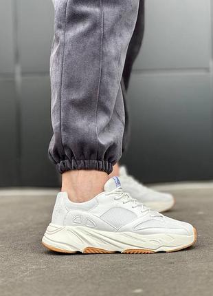 Чоловічі кросівки еко замш/сітка молочного кольору👟