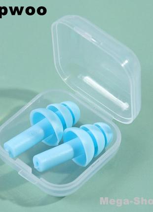Многоразовые силиконовые беруши + контейнер от шума и воды silicone w23u. беруши противошумные. беруши для сна