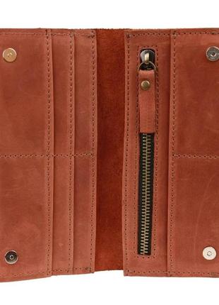 Гаманець портмоне шкіряний великий світло-коричневий