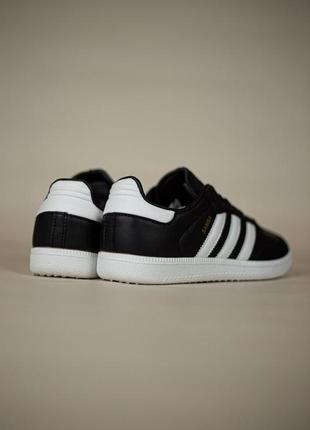 Мужские кроссовки адидас классические черные с белым adidas samba black white4 фото