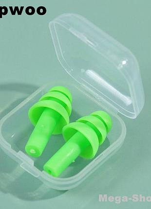 Многоразовые силиконовые беруши + контейнер от шума и воды silicone w23g. беруши противошумные. беруши для сна