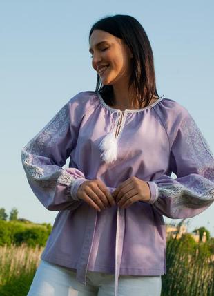 Вышиванка женская "сокальская" лаванда