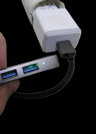 Usb hub юсб хаб на 4 порти в металевому корпусі сірий6 фото