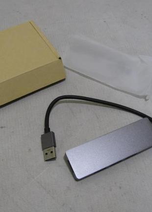 Usb hub юсб хаб на 4 порти в металевому корпусі сірий2 фото