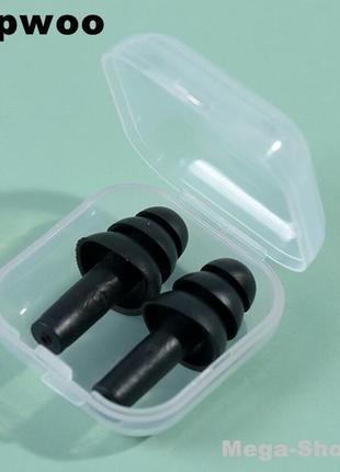 Многоразовые силиконовые беруши + контейнер от шума и воды silicone w23b. беруши противошумные. беруши для сна