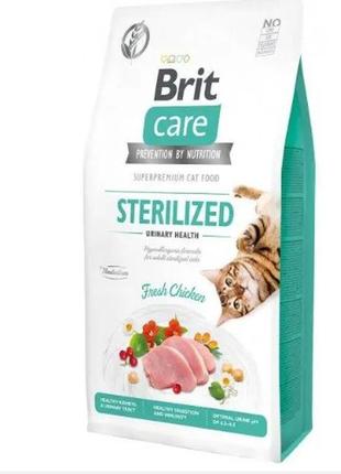 Сухий корм для стерилізованих котів brit care cat sterilized urinary health 7 кг