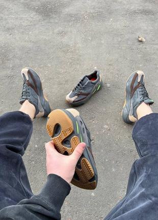 Мужские кроссовки серо-коричневые эко замш/сетка👟5 фото