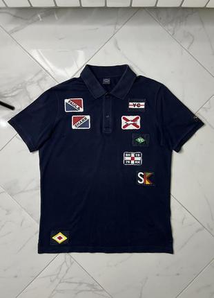 Paul & shark vented polo t-shirt with placement applique1 фото