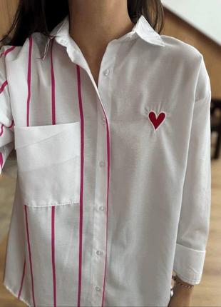 Сорочка рубашка базова стильна красива модна з сердечком6 фото