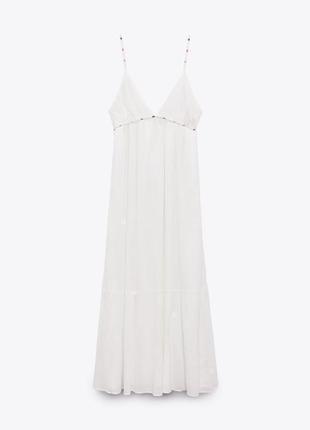 Ніжна біла літня сукня від zara, розмір xs, s, м*9 фото